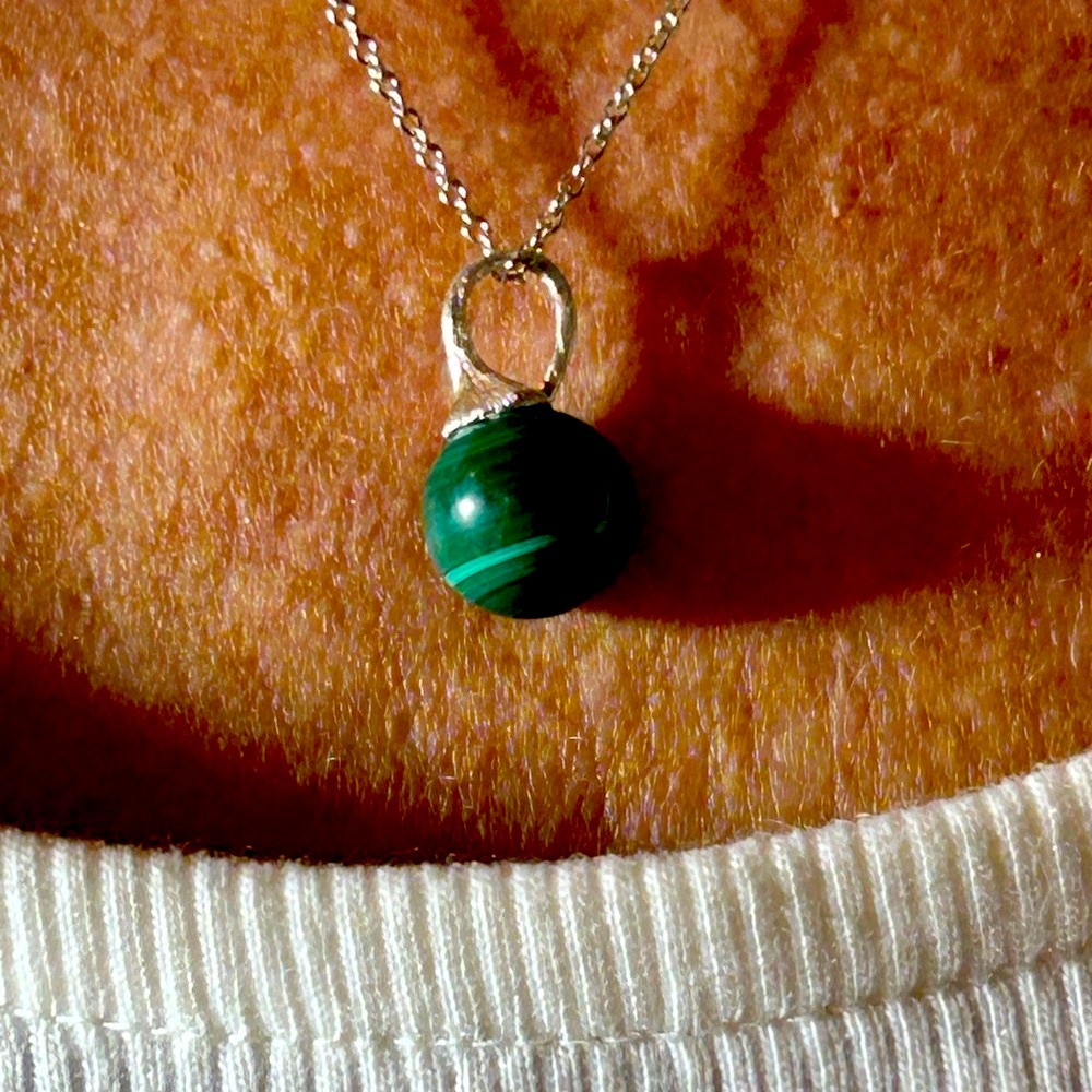 Silpada Green Gemstone Pendant Necklace